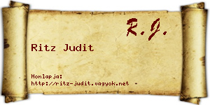 Ritz Judit névjegykártya